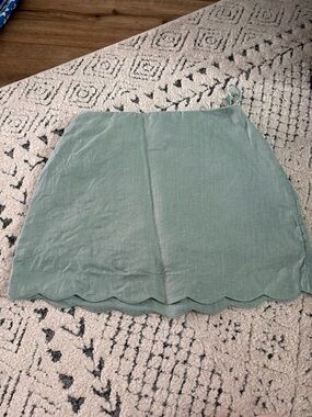 Abercrombie & Fitch Linen Scalloped Skirt